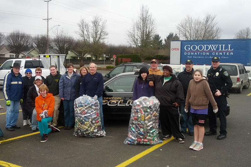 Community bottle and can drive